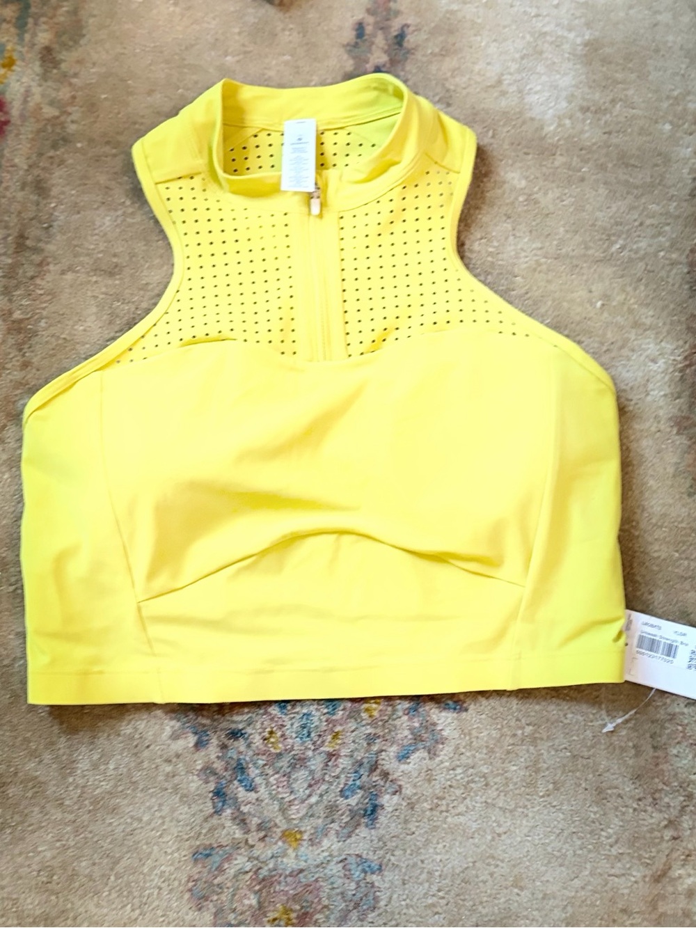 NWT Lululemon Sz 12 High-Neck Yellow Athletic Crop Tank Top
